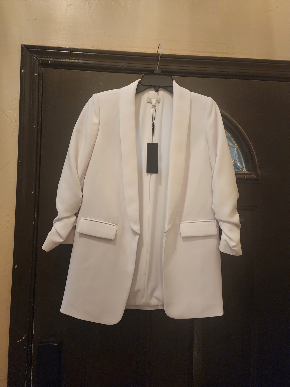 Gianni Bini White Open-Front Blazer Jacket